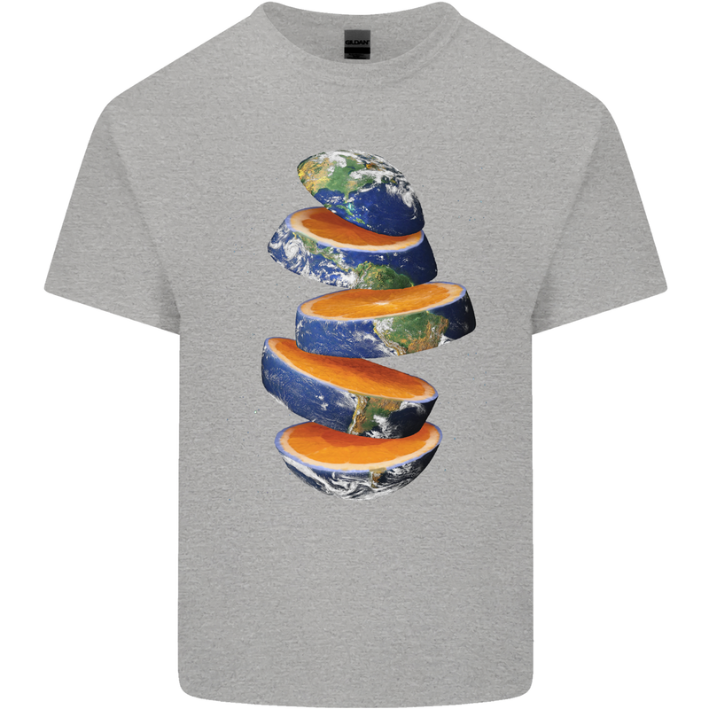 Our Orange Planet Earth Kids T-Shirt Childrens Sports Grey