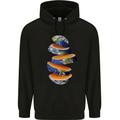 Our Orange Planet Earth Mens 80% Cotton Hoodie Black