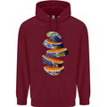 Our Orange Planet Earth Mens 80% Cotton Hoodie Maroon