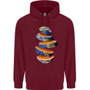 Our Orange Planet Earth Mens 80% Cotton Hoodie Maroon