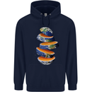 Our Orange Planet Earth Mens 80% Cotton Hoodie Navy Blue