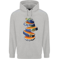 Our Orange Planet Earth Mens 80% Cotton Hoodie Sports Grey