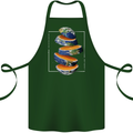 Our Orange Planet Earth One Glass Only Cotton Apron 100% Organic Forest Green