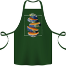 Our Orange Planet Earth One Glass Only Cotton Apron 100% Organic Forest Green