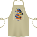 Our Orange Planet Earth One Glass Only Cotton Apron 100% Organic Khaki