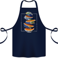 Our Orange Planet Earth One Glass Only Cotton Apron 100% Organic Navy Blue