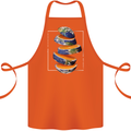 Our Orange Planet Earth One Glass Only Cotton Apron 100% Organic Orange