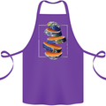 Our Orange Planet Earth One Glass Only Cotton Apron 100% Organic Purple