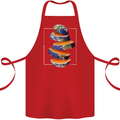 Our Orange Planet Earth One Glass Only Cotton Apron 100% Organic Red
