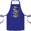 Our Orange Planet Earth One Glass Only Cotton Apron 100% Organic Royal Blue