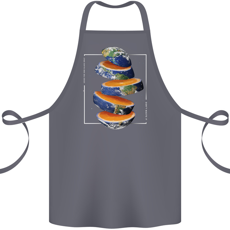 Our Orange Planet Earth One Glass Only Cotton Apron 100% Organic Steel