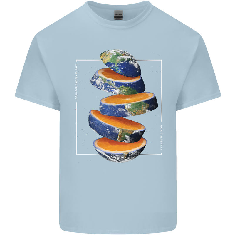 Our Orange Planet Earth One Glass Only Kids T-Shirt Childrens Light Blue