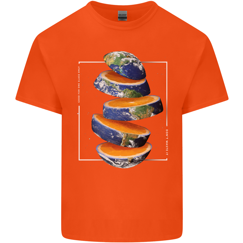 Our Orange Planet Earth One Glass Only Kids T-Shirt Childrens Orange