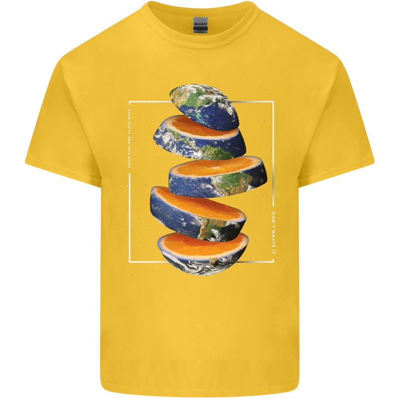 Our Orange Planet Earth One Glass Only Kids T-Shirt Childrens Yellow