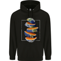 Our Orange Planet Earth One Glass Only Mens 80% Cotton Hoodie Black