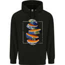 Our Orange Planet Earth One Glass Only Mens 80% Cotton Hoodie Black