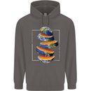 Our Orange Planet Earth One Glass Only Mens 80% Cotton Hoodie Charcoal