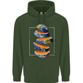 Our Orange Planet Earth One Glass Only Mens 80% Cotton Hoodie Forest Green