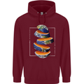 Our Orange Planet Earth One Glass Only Mens 80% Cotton Hoodie Maroon