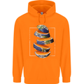 Our Orange Planet Earth One Glass Only Mens 80% Cotton Hoodie Orange