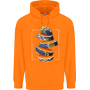 Our Orange Planet Earth One Glass Only Mens 80% Cotton Hoodie Orange