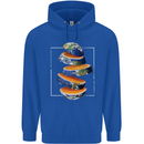 Our Orange Planet Earth One Glass Only Mens 80% Cotton Hoodie Royal Blue