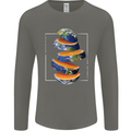 Our Orange Planet Earth One Glass Only Mens Long Sleeve T-Shirt Charcoal