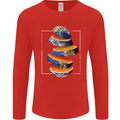 Our Orange Planet Earth One Glass Only Mens Long Sleeve T-Shirt Red