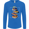 Our Orange Planet Earth One Glass Only Mens Long Sleeve T-Shirt Royal Blue