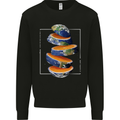Our Orange Planet Earth One Glass Only Mens Sweatshirt Jumper Black