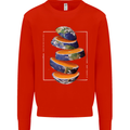Our Orange Planet Earth One Glass Only Mens Sweatshirt Jumper Bright Red