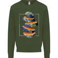 Our Orange Planet Earth One Glass Only Mens Sweatshirt Jumper Forest Green