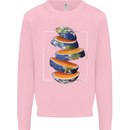 Our Orange Planet Earth One Glass Only Mens Sweatshirt Jumper Light Pink