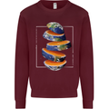 Our Orange Planet Earth One Glass Only Mens Sweatshirt Jumper Maroon