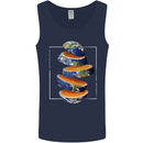 Our Orange Planet Earth One Glass Only Mens Vest Tank Top Navy Blue