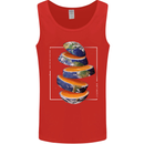 Our Orange Planet Earth One Glass Only Mens Vest Tank Top Red