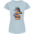 Our Orange Planet Earth One Glass Only Womens Petite Cut T-Shirt Light Blue