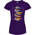 Our Orange Planet Earth One Glass Only Womens Petite Cut T-Shirt Purple
