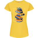 Our Orange Planet Earth One Glass Only Womens Petite Cut T-Shirt Yellow