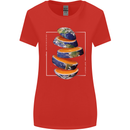 Our Orange Planet Earth One Glass Only Womens Wider Cut T-Shirt Red