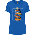 Our Orange Planet Earth One Glass Only Womens Wider Cut T-Shirt Royal Blue