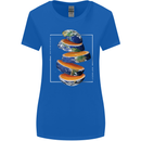Our Orange Planet Earth One Glass Only Womens Wider Cut T-Shirt Royal Blue