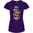 Our Orange Planet Earth Womens Petite Cut T-Shirt Purple