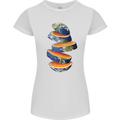 Our Orange Planet Earth Womens Petite Cut T-Shirt White