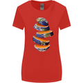 Our Orange Planet Earth Womens Wider Cut T-Shirt Red