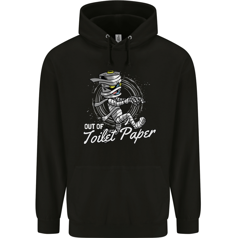 Out of Toilet Paper Funny Halloween Mummy Childrens Kids Hoodie Black
