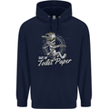 Out of Toilet Paper Funny Halloween Mummy Childrens Kids Hoodie Navy Blue