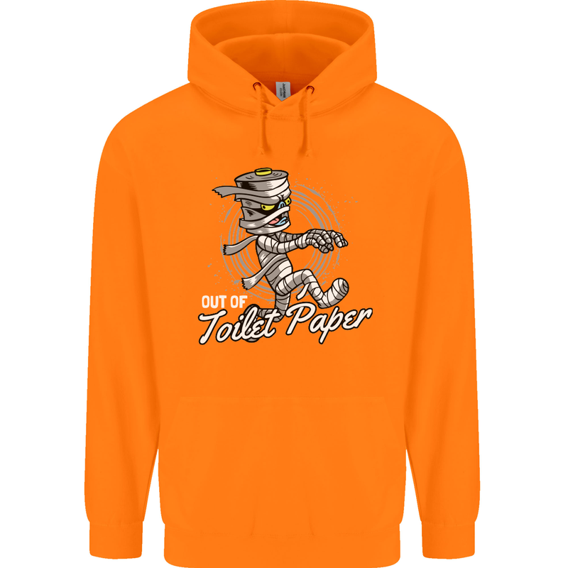 Out of Toilet Paper Funny Halloween Mummy Childrens Kids Hoodie Orange