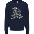 Out of Toilet Paper Funny Halloween Mummy Kids Sweatshirt Jumper Navy Blue