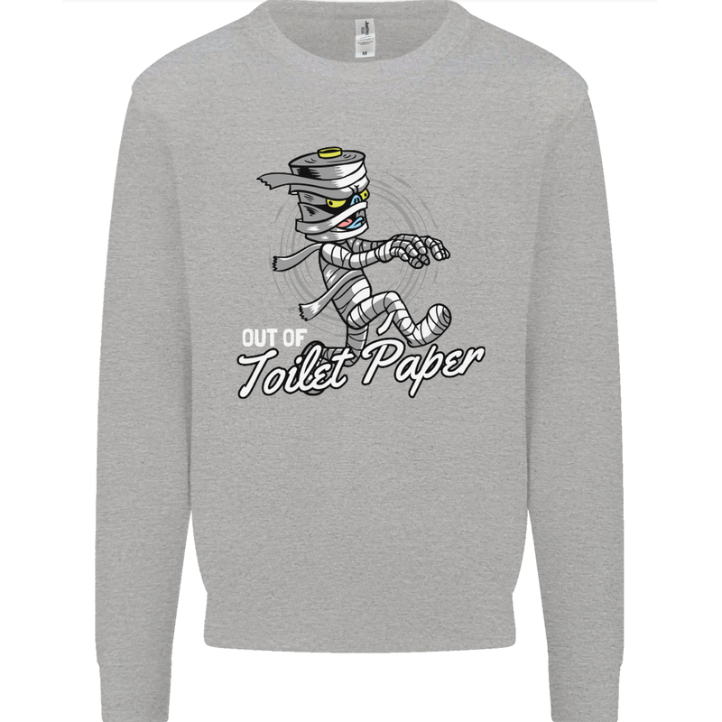 Out of Toilet Paper Funny Halloween Mummy Kids Sweatshirt Jumper Sports Grey